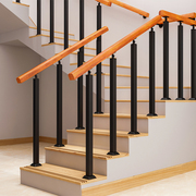 阁楼楼梯立柱铁艺简约现代室内创意，围栏杆实木扶手平台酒吧防护栏