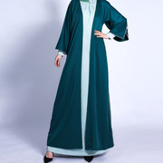 迪拜旅游外搭女装纯色宽松腰，开衫中东舞会亮片刺绣蝙蝠衫外套