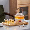 轻奢下午茶花茶壶蜡烛，煮茶炉加热保温花草茶具，玻璃水果茶壶套装
