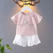 女童套装夏装小童韩版洋气衣服1一2-3岁女宝宝儿童夏季两件套