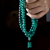 绿松石108颗珠子手串民族风，手链藏式天然原矿，男女款念珠饰品项链