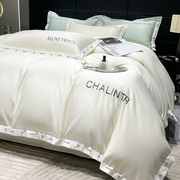 裸睡冰丝四件套欧式丝滑夏季高级感床单被套水洗真丝床上用品天丝