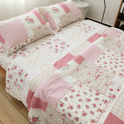 甜甜的爱床单格子日系纯棉床单被套枕套全棉被罩床笠斜纹简约清