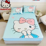 KT猫天然乳胶冰丝凉席床笠三件套儿童软床垫可爱女生寝室1.2 1.5m
