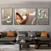 玻璃墙壁装饰画抽象背景挂画冰晶现代客厅沙发三联画北欧轻奢简约
