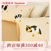 温暖奶牛猫 正版原创可爱猫咪卡通奶油绒枕套枕头枕芯罩枕巾单品