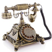 欧式仿古电话机旋转复古董办公家用座机无线插卡创意固定工艺电话