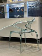 北欧亚克力餐椅家用带扶手透明椅子，设计师水晶椅ava塑料休闲凳子