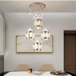 LED水晶餐厅吊灯欧式现代简约餐吊灯创意吧台卧室书房餐桌吊灯具