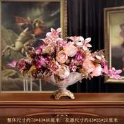 高档法国玫瑰客厅餐桌欧式仿真花套装摆放假花绢花装饰花婚庆花艺