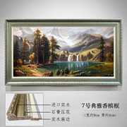 新欧式风景油画手绘油画挂画美式客厅山水油画沙发背景墙油画