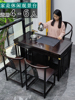 物璟功夫茶桌茶台实木新中式家用简约书桌两用书房茶桌椅沙比利