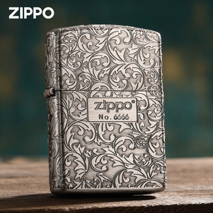 zipZippo打火机正版熏银唐草zipoo限量防风煤油男士送礼定制