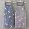 韩版夏季棉布围裙家用厨房薄款透气帆布可爱时尚女餐厅工作服定制