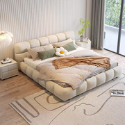 RUID瑞达家居网红方块布艺床设计师款北欧1.8米双人奶油风主卧床