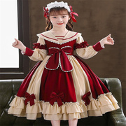 迪士尼女童洛丽塔公主裙，秋装中大童洋气，洋装萝莉塔儿童连衣裙