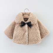 女童外套1冬装0一岁婴儿加厚上衣2保暖外出服3女宝宝秋冬季毛毛衣
