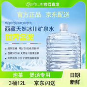 5100西藏冰川矿泉水家庭桶装水12L *3桶弱碱性水泡茶水