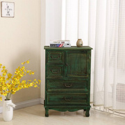 美式实木复古做旧床头柜抽屉式简易储物小柜子收纳柜卧室整理斗柜