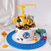 小火车轨道生日蛋糕装饰摆件，火车头儿童男孩宝宝，周岁卡通烘焙配件