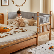 金多喜实木儿童床拼接床婴儿床带护栏小床男女孩边床加宽拼接大床