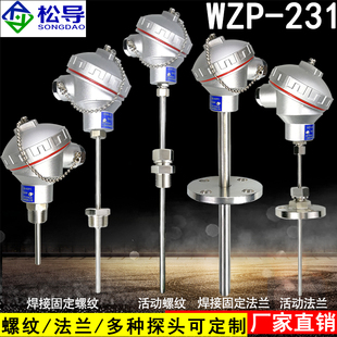 pt100热电阻wzp-231防水接线盒测温探头k热电偶，一体化温度变送器