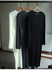 北欧TT极简主义慵懒廓形宽松版大袖子羊毛针织连衣裙