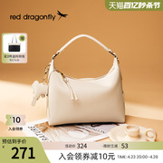 红蜻蜓真皮手提包2024今年流行小众设计包包，女高级质感斜挎包