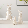 复活节兔子造型跨境白色兔子可爱家居装饰陶瓷工艺品摆件