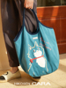 hikosencara卡拉猫帆布单肩包女棉质，糖果色森系，日本女购物水桶袋