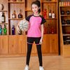 儿童速干衣女童运动套装夏季篮球体能训练服跑步瑜伽服短袖三件套