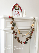 圣诞装饰挂件壁饰门挂桌面，松果松针铃铛挂串圣诞节装饰品