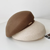 气质优雅澳洲羊毛呢定型贝雷帽子女时尚复古英伦秋冬季空姐帽韩版