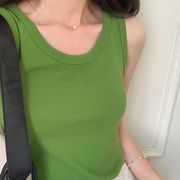 纯色打底吊带小背心女2024浅绿色内搭夏季遮副乳外穿上衣