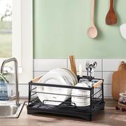 厨房用具不锈钢榉木碗碟，架水槽沥水，架钢木拆卸收纳碗碟架