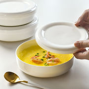 隔水炖碗陶瓷蒸蛋碗带盖盘子保鲜碗汤盘粉蒸肉，专用碗饭碗家用烤箱