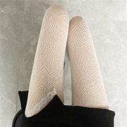 蕾丝白色丝袜女薄款lolita日系可爱心黑丝袜子，jk渔网袜夏季连裤袜