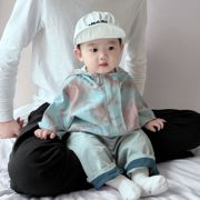 儿童春装韩版洋气连帽外套婴幼儿衣服豹纹上衣休闲裤子外出服套装