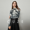 cuze2023冬季亲肤柔软打底衫女圆领长袖针织衫撞色设计感小衫