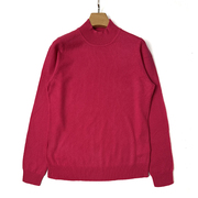 羊绒衫女100纯羊绒半高领毛衣套头打底枚，红色2023年秋冬季通
