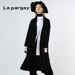 Lapargay纳帕佳2023秋冬新款女式中长款休闲风衣宽松韩版外套大衣