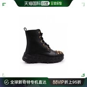 香港直邮versace黑色，medusa铆钉靴子10004671a011381b00v