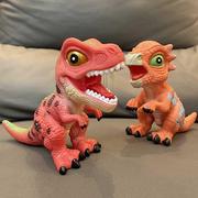 卡通恐龙玩具套装男女孩儿童龙甲龙三角龙软胶会叫霸王龙小模型