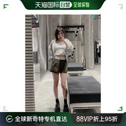 香港直邮ALEXANDER WANGAlexander Wang  军绿色高腰工装短裤1WC2