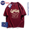 NASA联名夏季纯棉短袖T恤男女款美式重磅情侣圆领体恤上衣服