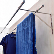 沛晴不锈钢三角式固定晾衣杆，室内墙上晒衣架阳台加厚晒被子支架