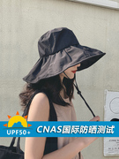 帽子女夏季黑胶大檐防晒遮阳帽，韩版时尚防紫外线，太阳帽女款渔夫帽