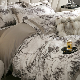 美谊家纺美式春秋，四件套天丝棉加厚床单被套，保暖高档床上用品