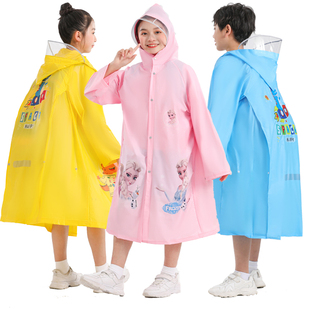 幼儿园宝宝小学生男，女童充气帽檐雨衣雨披，卡通图案儿童雨衣