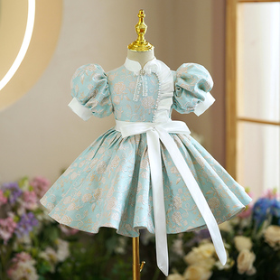 钢琴演奏礼服女童主持人周岁生日高端花童婚礼小女孩公主裙演出服